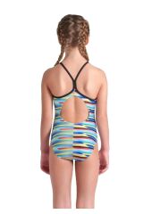 GIRL'S ARENA RACING STRIPE SWIMSUIT LIGHTDROP BACK KIZ ÇOCUK ANTREMAN MAYOSU