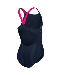 Arena Girls Swimsuit V Back Graphic Kız Yüzücü Mayosu