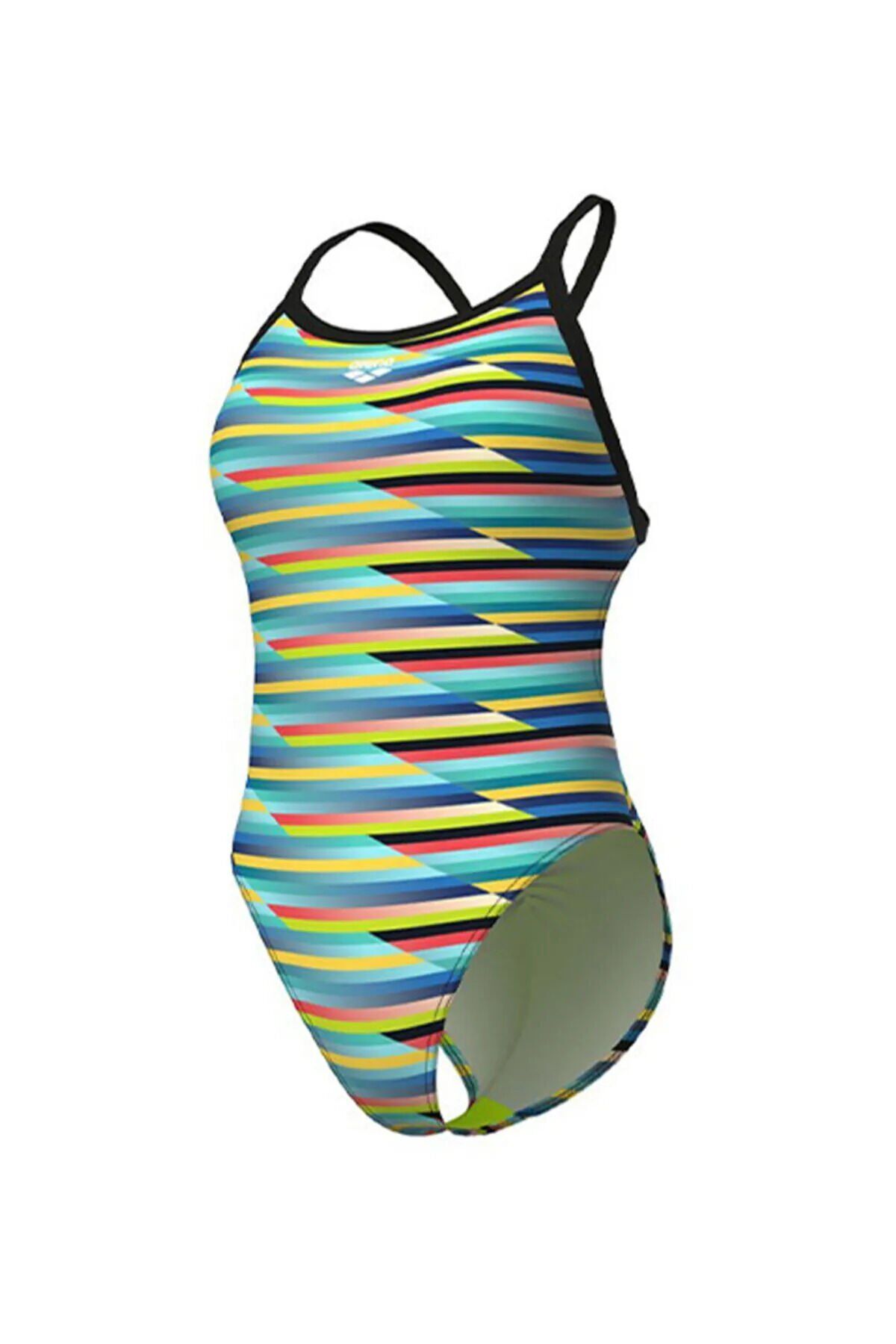 W Racing Stripe Swimsuit Xcriss Cross Kadın Antrenman Mayosu