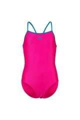 Girl's Swimsuit Light Drop Solid Çocuk Mayo Pembe