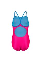 Girl's Swimsuit Light Drop Solid Çocuk Mayo Pembe