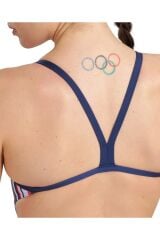 Women's Swımsuıt Challenge Back Marbled Kadın Yüzücü Mayosu