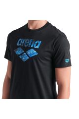 Water Prints Erkek Siyah Günlük Stil T-Shirt 009403500