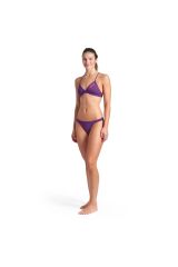 Team Swim Top Tie Back Solid Kadın Mor Yüzücü Bikini 004768930