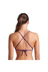 Team Swim Top Tie Back Solid Kadın Mor Yüzücü Bikini 004768930