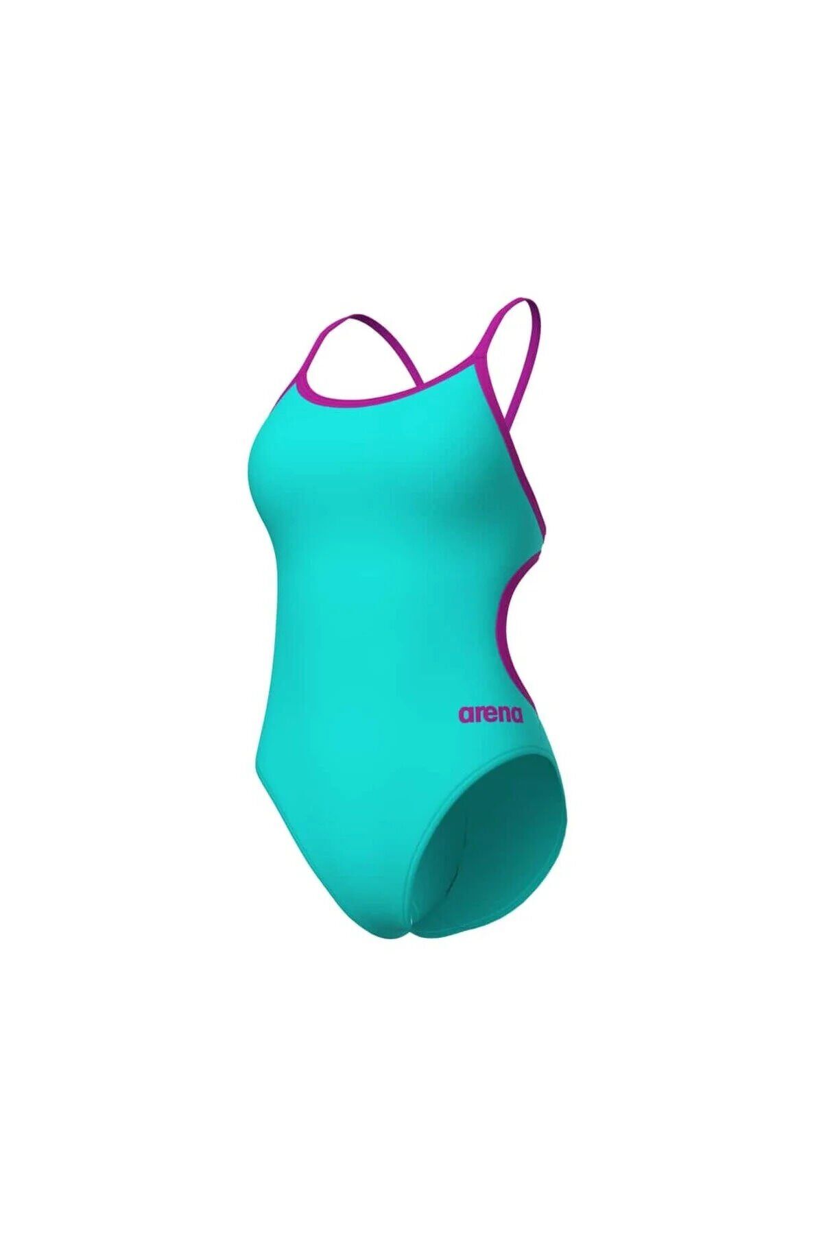 WOMEN'S SWIMSUIT LACE BACK SOLID WATER-VERY FUCHSIA 36