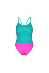 WOMEN'S SWIMSUIT LACE BACK SOLID SHOCKING PINK-WATER 36