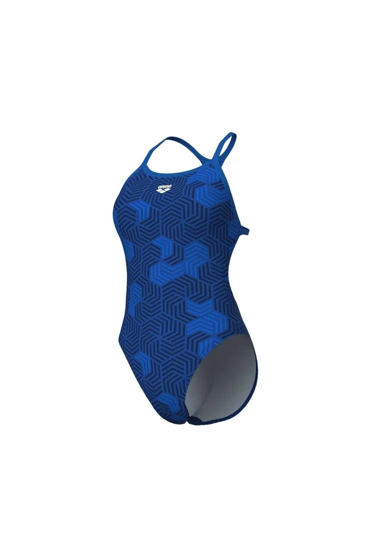 WOMEN'S GEOMETRY SWIMSUIT SWIM KADIN YÜZÜCÜ MAYOSU MULTI NAVY-ROYAL 34