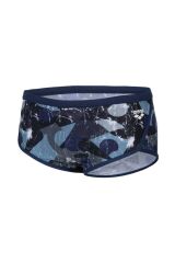 MEN'S SCRATCHED SWIM LOW WAIST SHORT MULTI BLACK-NAVY 70 CM (BEL ÖLÇÜSÜ)