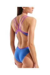 Solid Swimsuit Double Cross Back Kadın Yüzücü Mayo 30