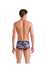 MEN'S SCRATCHED SWIM LOW WAIST SHORT MULTI BLACK-NAVY 75 CM (BEL ÖLÇÜSÜ)