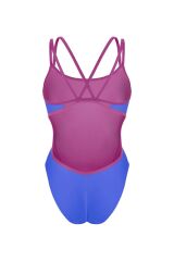 Solid Swimsuit Double Cross Back Kadın Yüzücü Mayo 38