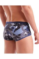 MEN'S SCRATCHED SWIM LOW WAIST SHORT MULTI BLACK-NAVY 80 CM (BEL ÖLÇÜSÜ)