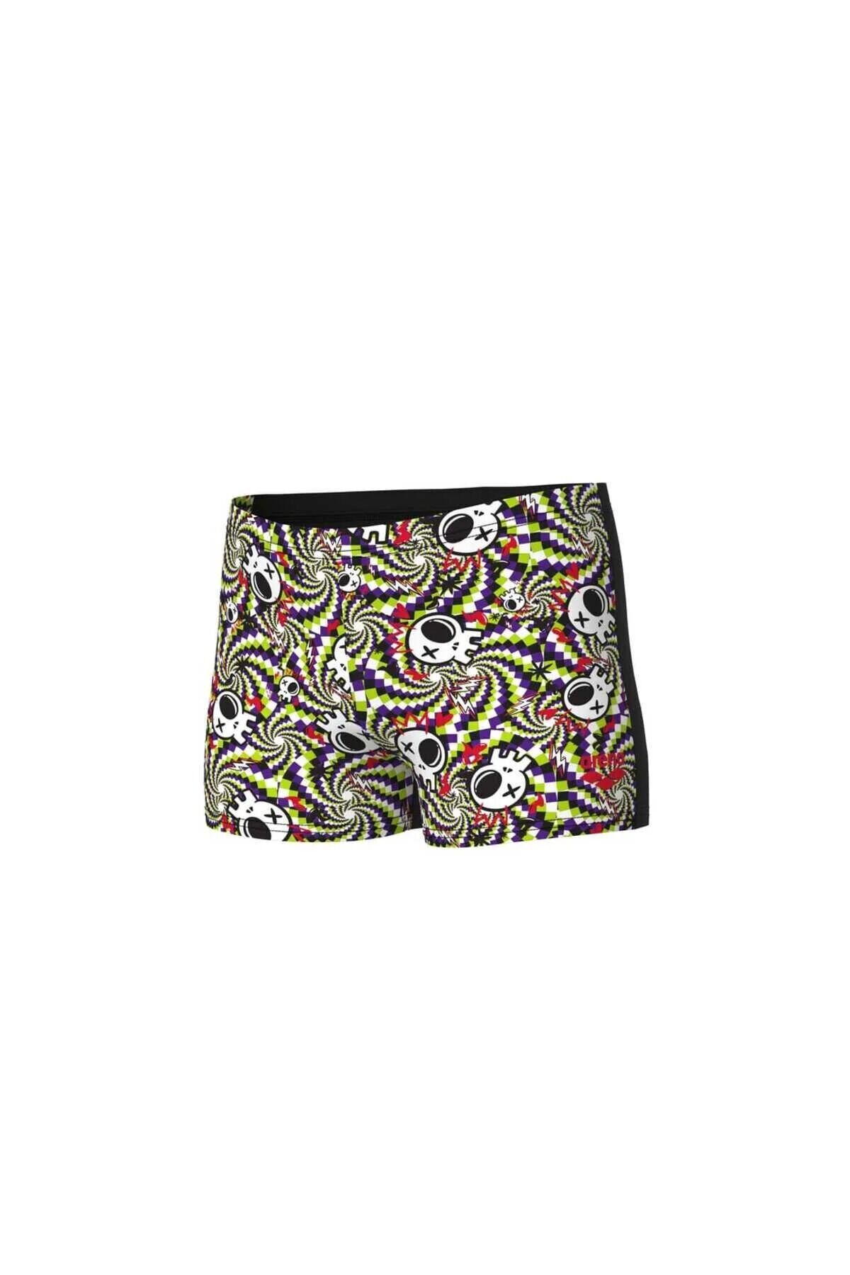 BOY'S FUN SKULLS SWIM SHORT MULTI BLACK-BLACK 8-9 YAŞ
