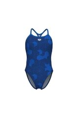 WOMEN'S GEOMETRY SWIMSUIT SWIM KADIN YÜZÜCÜ MAYOSU MULTI NAVY-ROYAL