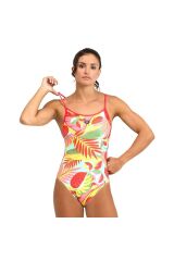 Tropic Swimsuit Lace Back Kadın Kırmızı Yüzücü Mayosu 42