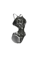WOMEN'S ONE LACQUER ONE PIECE MULTI BLACK-WHITE 36