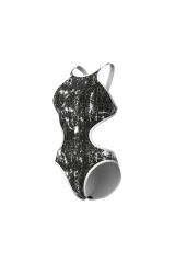 WOMEN'S ONE LACQUER ONE PIECE MULTI BLACK-WHITE 38